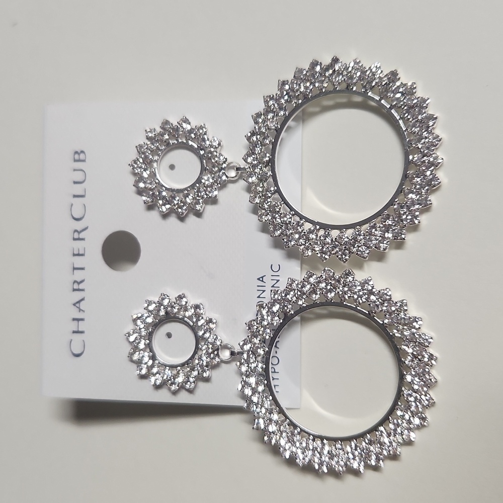 CHARTER CLUB Hoop Sparkly Earrings NWT - Picture 1 of 5